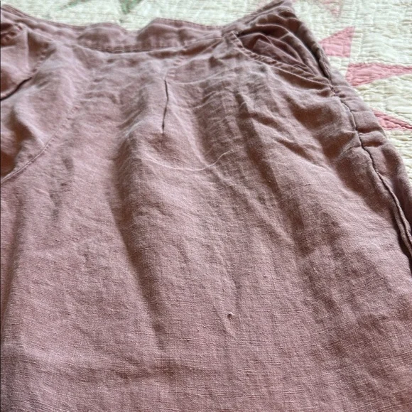 Sigrid Olsen Mauve Wide-Leg Linen-Blend Capris - Picture 5 of 6